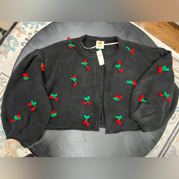 🆕🍒Farm Rio🍒 Crochet Cherry Cardigan Size Large - Picture 5 of 8